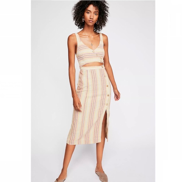 Free People Dresses & Skirts - Free People Striped Ultraviolet Midi Dress